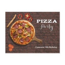 Convite Personalizável para Festa de Pizza