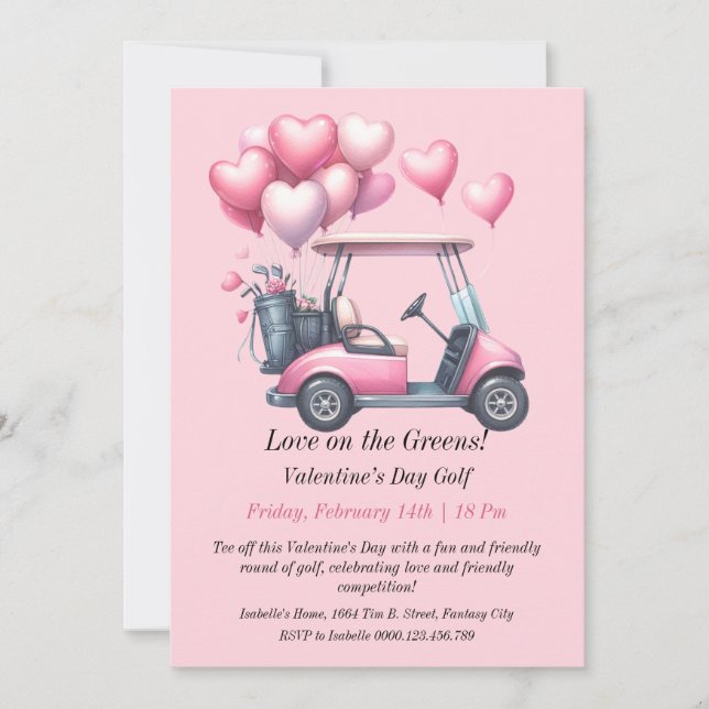 Convite personalizável para Golfe no Dia do Namora (Frente)