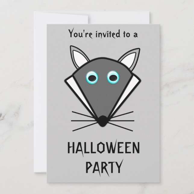 Convite Personalizável Para O Lobo De Halloween (Frente)