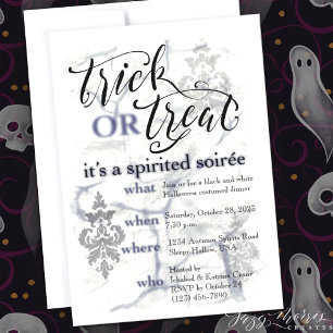 Convite Personalizável para Trick ou Tratar Soirée