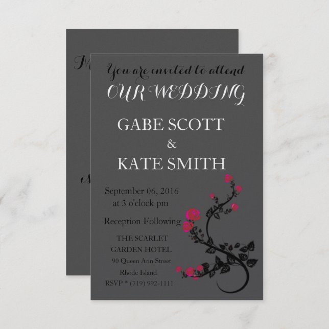 Convite personalizável para WEDDING (Frente/Verso)