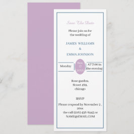 Convite Personalizável Salvar A Data Simples Rosa E Azul