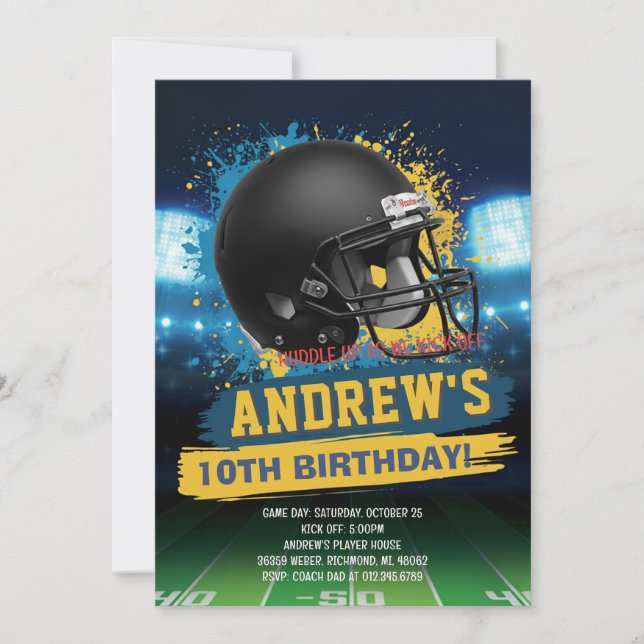 Convite Personalize a Festa de Observação de FUTEBOL Ameri (Frente)