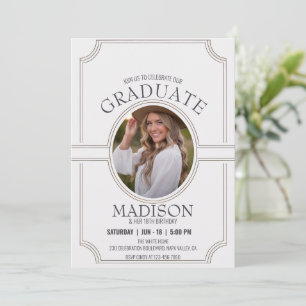 Convite Personalize a graduação mínima de aniversário eleg