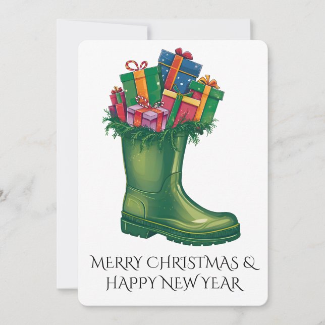 Convite Personalize as Botas Novas do Papai Noel (Frente)