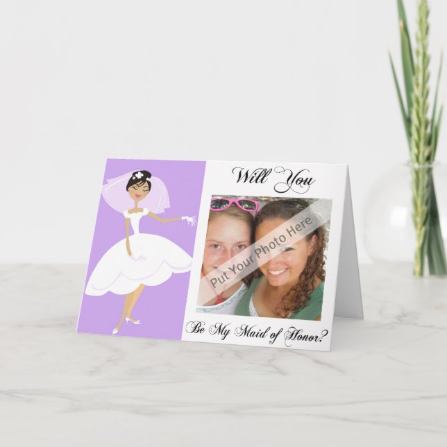 Convite Personalize Be My Maid of Honor Photo Invitation (Frente)