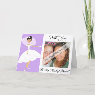 Convite Personalize Be My Maid of Honor Photo Invitation