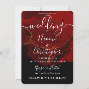 Convite Personalize: Casamento com Tinta Alcoólica Vermelh