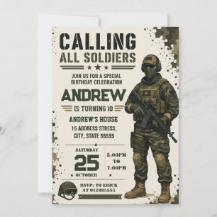 Convite Personalize Chamada Militar Para Todos os Soldados