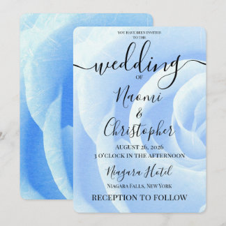 Convite Personalize: Closeup de Rosa Azul Casamento