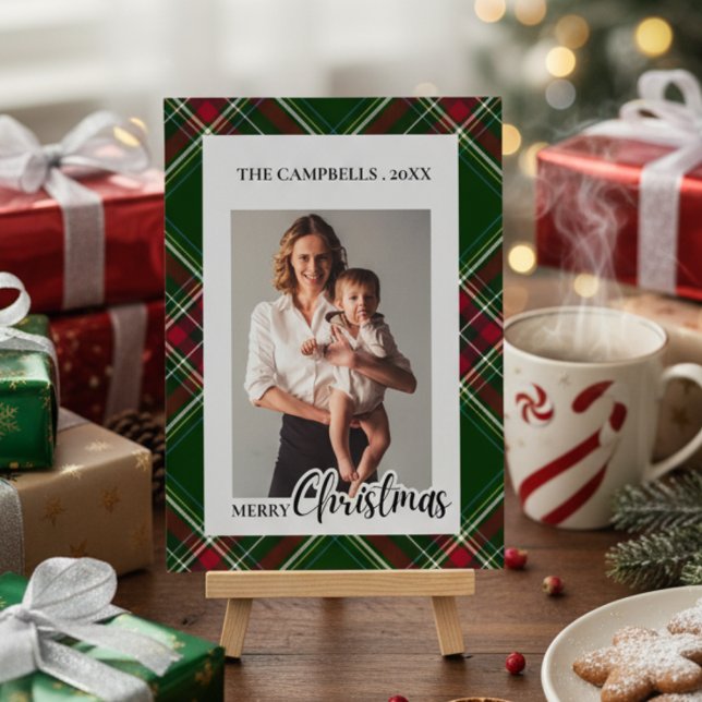 Convite Personalize Colorido Xadrez Moderno Foto Natal  (Criador carregado)