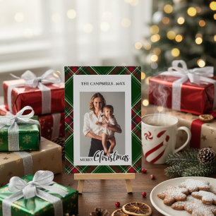 Convite Personalize Colorido Xadrez Moderno Foto Natal