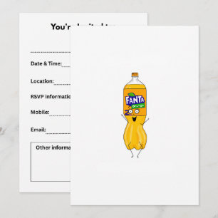 Convite Personalize fantástico, refrigerante laranja