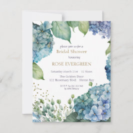 Convite Personalize Festa de Noivado Hydrangea Azul