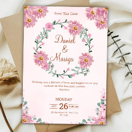 Convite Personalize Floral wedding Invitation