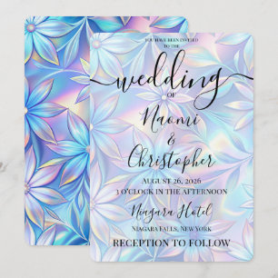 Convite Personalize: Flores Holográficas Casamento