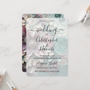 Convite Personalize Isso: Flores De Papel Vintage Em Teal
