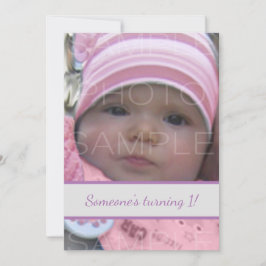 Convite Personalize-o com a foto da sua menina Aniversário