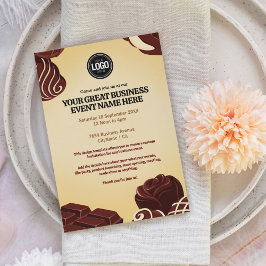 Convite Personalize o moderno Chocolate Business