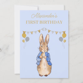Convite Personalize o primeiro aniversario Peter o Rabbit