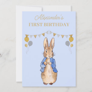 Convite Personalize o primeiro aniversario Peter o Rabbit
