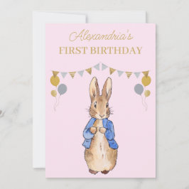 Convite Personalize o primeiro aniversario Peter o Rabbit
