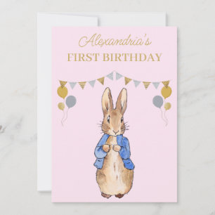 Convite Personalize o primeiro aniversario Peter o Rabbit