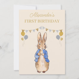 Convite Personalize o primeiro aniversario Peter o Rabbit