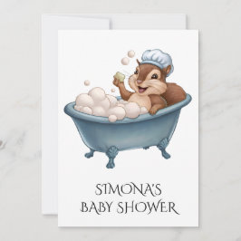 Convite Personalize Retro Squirrel Baby Shower