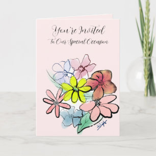 Convite Personalize um Gráfico Brilhante e Bonito da Flor