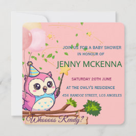 Convite Personalized Baby Shower Invitation, Owl Design