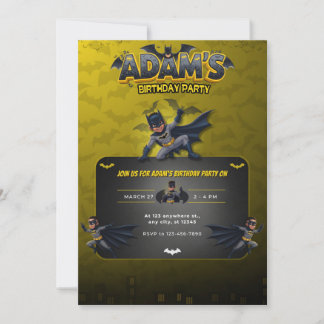 Convite Personalized Batman Birthday Invitation 