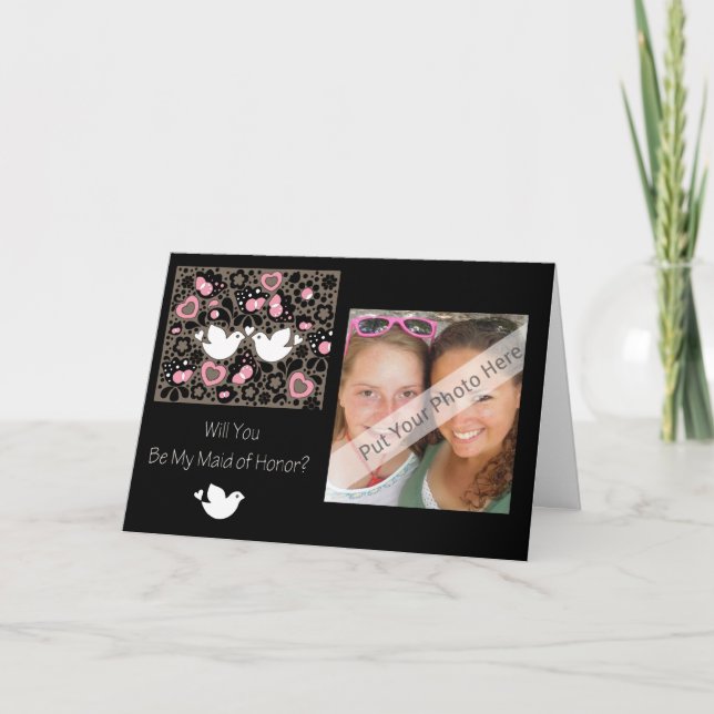 Convite Personalized Be My Maid of Honor Photo Invitation (Frente)