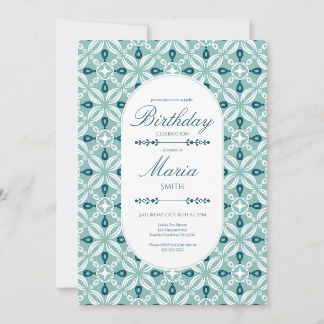 Convite Personalized Birthday Invitation in Petaline (Frente)