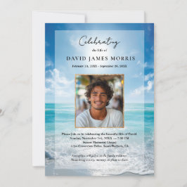 Convite Personalized Blue Sky Funeral Invitation