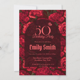 Convite Personalized Carnation Themed Custom Birthday