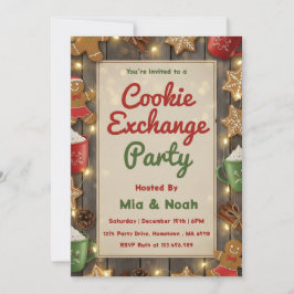 Convite Personalized Cozy Christmas Cookie Exchange Party