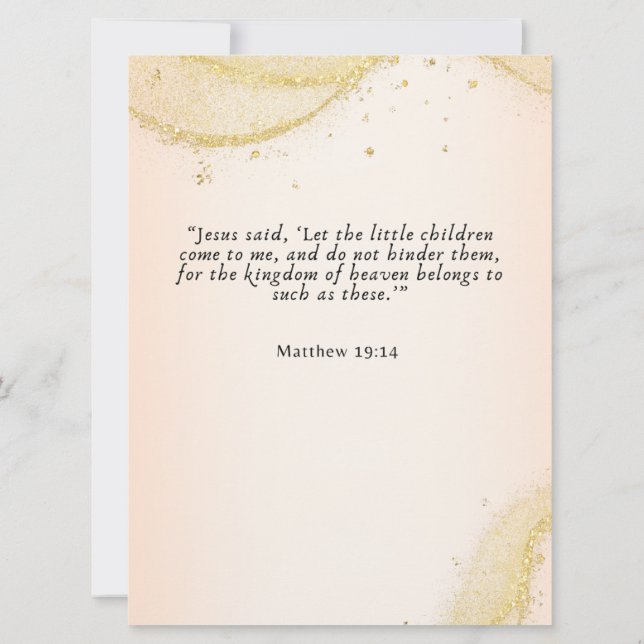 Convite Personalized Cute Baby Girl Baptism (Verso)