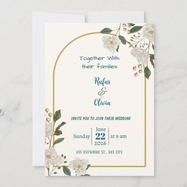 Convite Personalized Digital Wedding Invitation – Modern E (Frente)