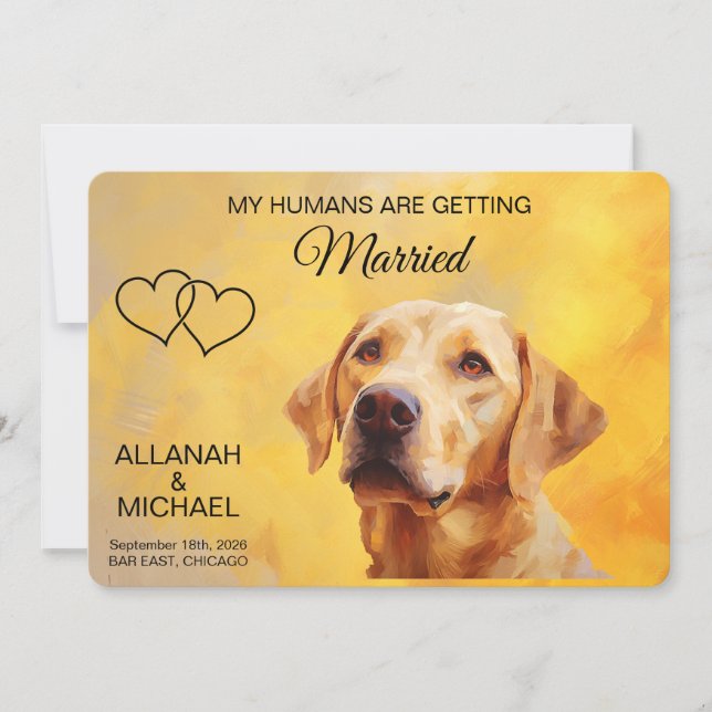 Convite Personalized Dog Wedding Save The Date Invitation (Frente)