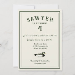 Convite Personalized Duck Birthday Invitation