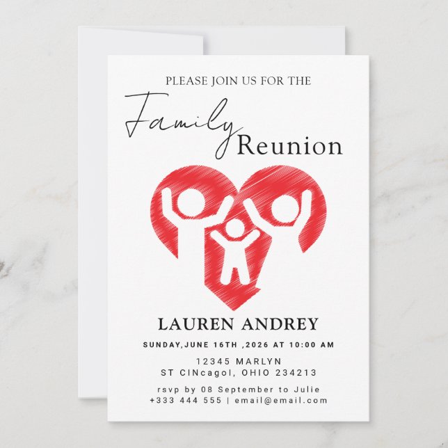 Convite Personalized Family Reunion Party Invitation (Frente)