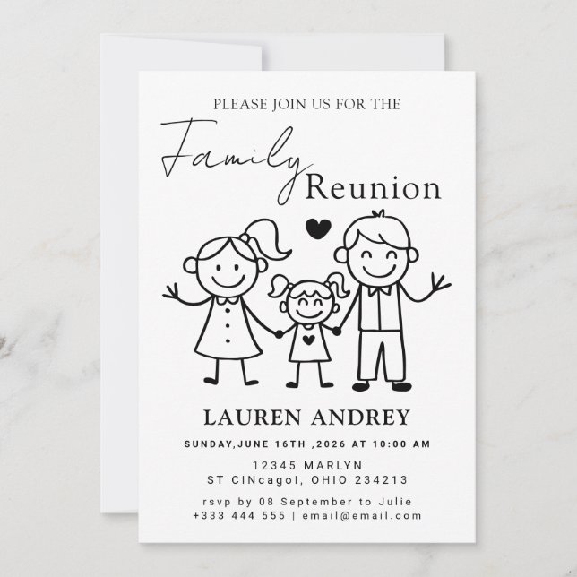 Convite Personalized Family Reunion Party Invitation (Frente)