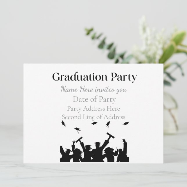 Convite Personalized Graduation Custom Name and Class Year (Em pé/Frente)