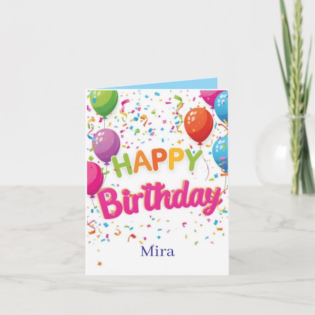 Convite Personalized Happy Birthday Card (Frente)
