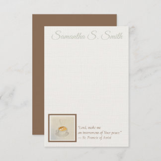 Convite Personalized Heart Coffee Cup Flat Note Card
