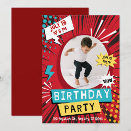 Convite Personalized Kids Birthday Invitation with Photo 