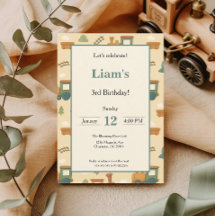 Personalized Kids Train Birthday Party