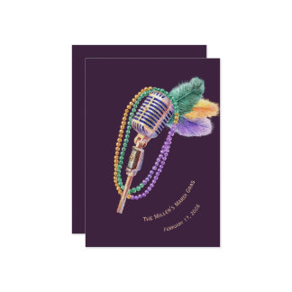 Convite Personalized Mardi Gras Jazz Party Invitation
