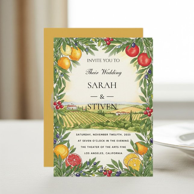 Convite Personalized Mediterranean Wedding Invitation (Criador carregado)